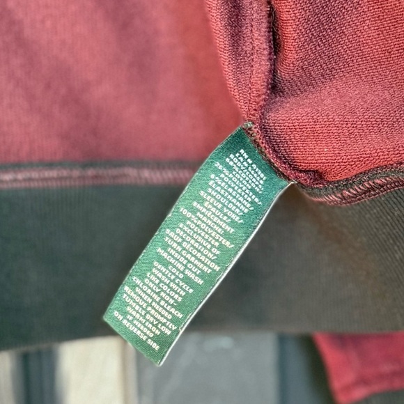 Y2K Polo Ralph Lauren Full Zip Maroon Bomber Jacket with Black Satin Stripe XXL - Picture 7 of 9